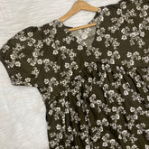 Feeding Frock Alia Cut, Free Size, Ankle Length, Tie-Up, Puff Sleeve Sleepwear in Softest Cotton Fabric (Bra Size 34"-38" | 50”-52″ length)